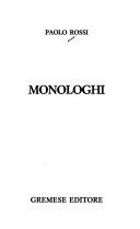 Copertina  Monologhi